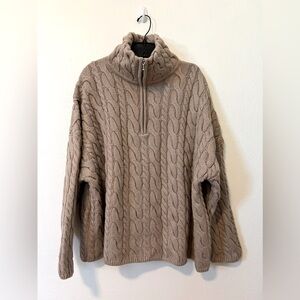 Brown Cable Knit Sweater